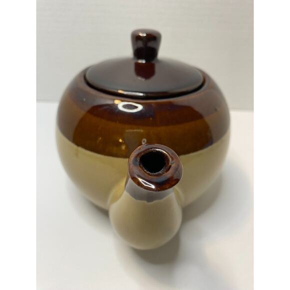 Brown, Taupe, & Tan Earthenware Teapot, Collectible, Kitchenware - Picture 3 of 7